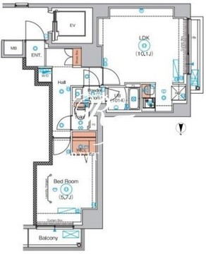 エストゥルース浅草 603 間取り図