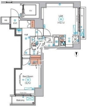 エストゥルース浅草 703 間取り図