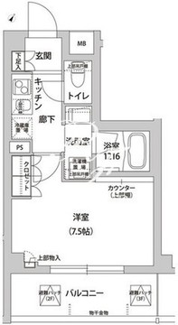 フレアージュ白金台 206 間取り図