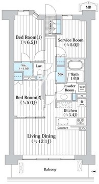 アビティグランデ砧 A-106 間取り図