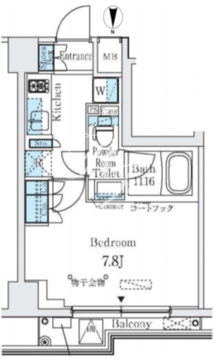 オルタナ清澄白河 206 間取り図