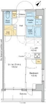 プラウドフラット墨田曳舟ディアージュ 309 間取り図