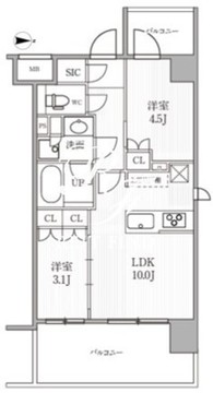 シーズンフラッツ木場 405 間取り図