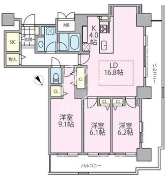 ロイヤルパークスタワー南千住 3313 間取り図