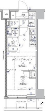 リルシア亀戸 407 間取り図