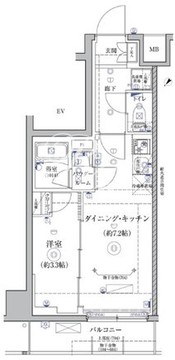 リルシア亀戸 104 間取り図