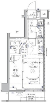 リルシア亀戸 404 間取り図