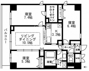 パークフラッツ学芸大学 601 間取り図