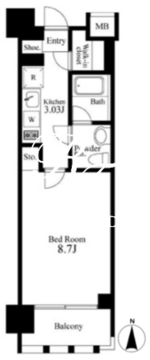  プライマル新宿若松町 208 間取り図