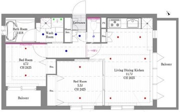 ドゥーエ代々木 401 間取り図