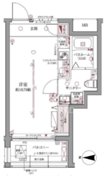ラグディア高輪 406 間取り図