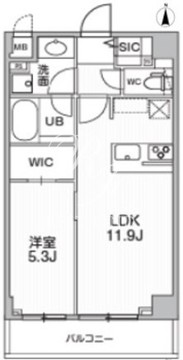シーズンフラッツ押上テラス 602 間取り図