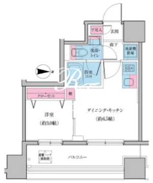 クレヴィアリグゼ日暮里 202 間取り図