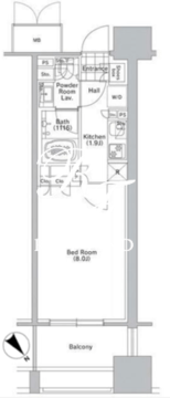 コンフォリア渋谷ウエスト 408 間取り図