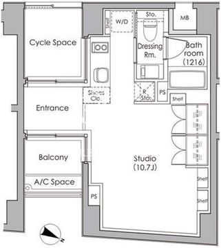 プライムガーデン駒沢大学 506 間取り図