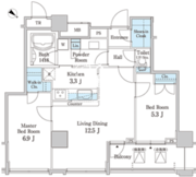 ＭＦＰＲ目黒タワー 1806 間取り図