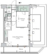 ワンルーフレジデンス新御徒町 1202 間取り図