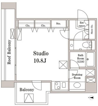 パークハビオ京橋 808 間取り図