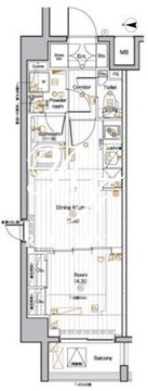 プレミアムキューブ池袋本町 406 間取り図