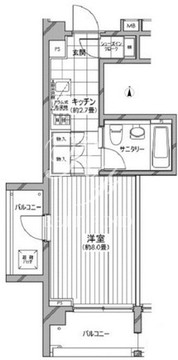 カスタリア麻布十番七面坂 214 間取り図