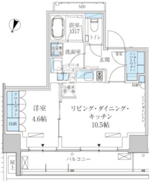 パークアクシス赤坂見附 207 間取り図