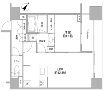 コンフォリア新川 201 間取り図