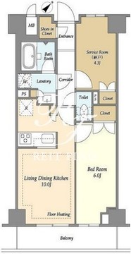 市谷台町坂フロント 402 間取り図