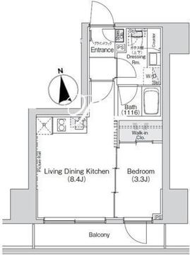 ベルビュー新橋 1502 間取り図