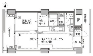 東雲キャナルコートCODAN 16-1305 間取り図