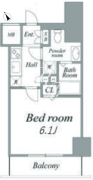 ログ品川サーフサイド 1102 間取り図