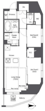 コンフォリア新御徒町 602 間取り図
