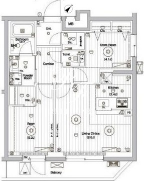 メイクスデザイン参宮橋 206 間取り図