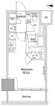 ザ・パークハビオ荏原中延駅前 1303 間取り図