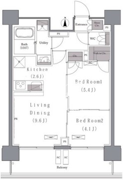 プレジリア新富町 908 間取り図