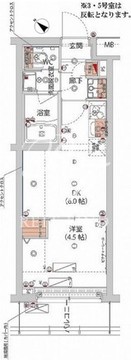 ハーモニーレジデンス新宿ザノース 102 間取り図