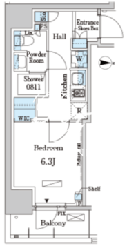パークアクシス押上サウス 606 間取り図