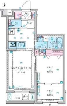 ジェノヴィア東向島3スカイガーデン 503 間取り図