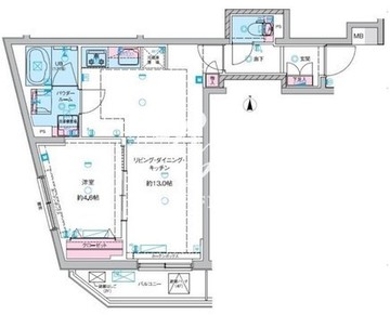 ジェノヴィア東向島3スカイガーデン 302 間取り図