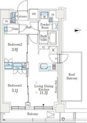 ジェイグランコート品川西大井イースト 808 間取り図