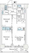 ジェイグランコート品川西大井イースト 708 間取り図