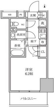 レジディア蒲田4 711 間取り図