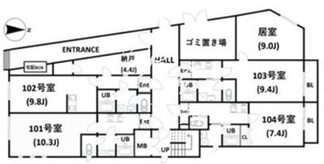 エアータワー大塚 102 間取り図