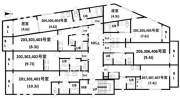エアータワー大塚 301 間取り図