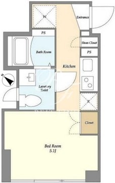 ソリッドブルー門前仲町 204 間取り図