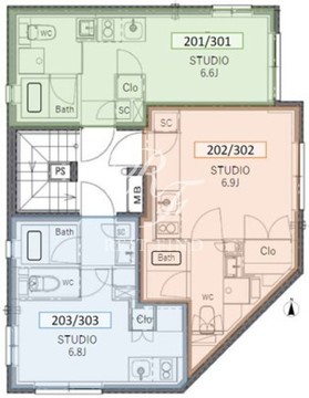 プラティーク神楽坂ウエスト 203 間取り図