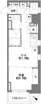 コスモグラシア清澄白河 304 間取り図