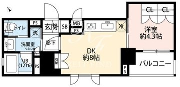 日本橋浜町パークホームエリザベス 302 間取り図