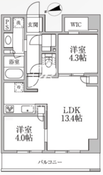 レジディア新御徒町2 1007 間取り図