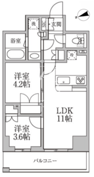 レジディア新御徒町2 1108 間取り図