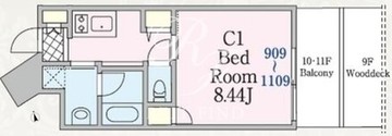 リージア西新宿O-PLACE 1109 間取り図